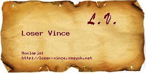 Loser Vince névjegykártya